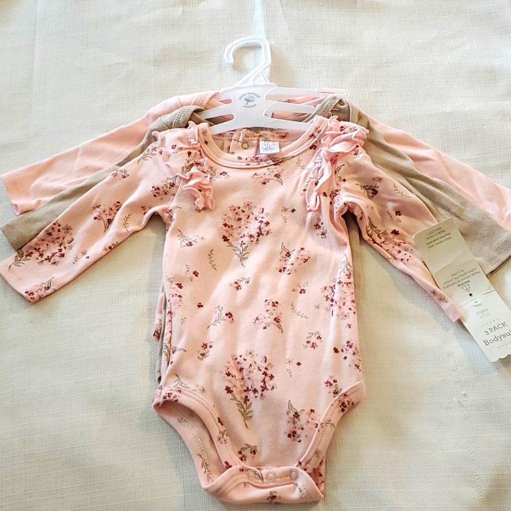 Baby Onesie Bodysuit 3 pack Girls 3-6 mth